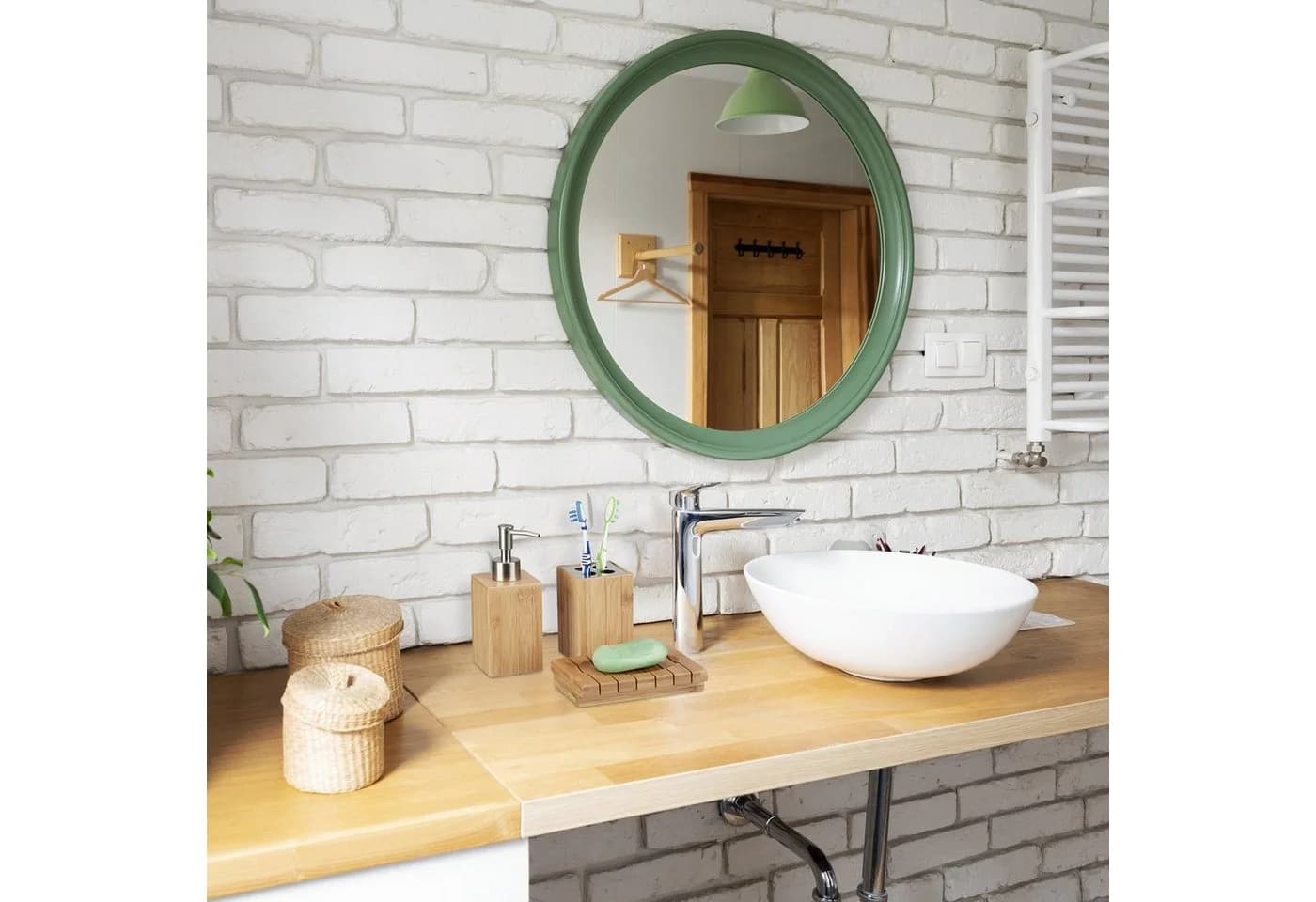 relaxdays Badezimmer-Set Bambus 3er Set