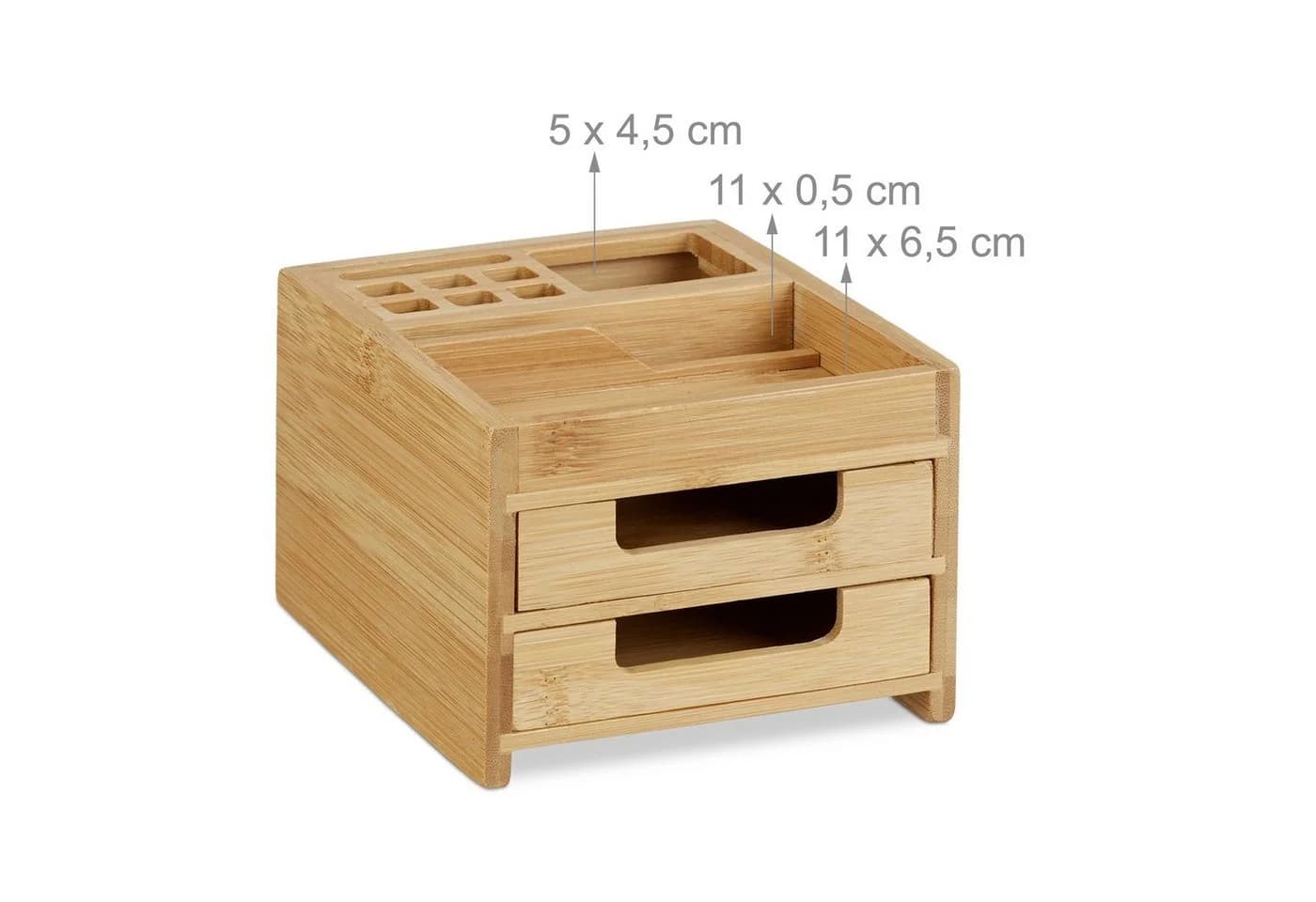 relaxdays Schreibtisch Organizer aus Bambus mit Schubladen - Bild 4