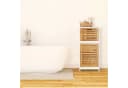 relaxdays Beistellschrank Bambus Weiß Landhausstil Bild 1