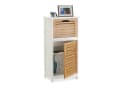 relaxdays Beistellschrank Bambus Weiß Landhausstil Bild 2