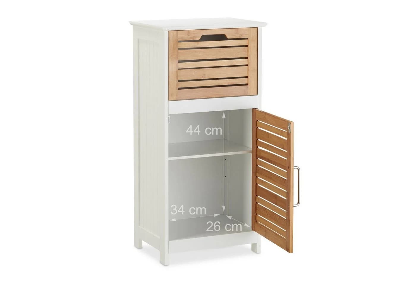 relaxdays Beistellschrank Bambus Weiß Landhausstil - Bild 5