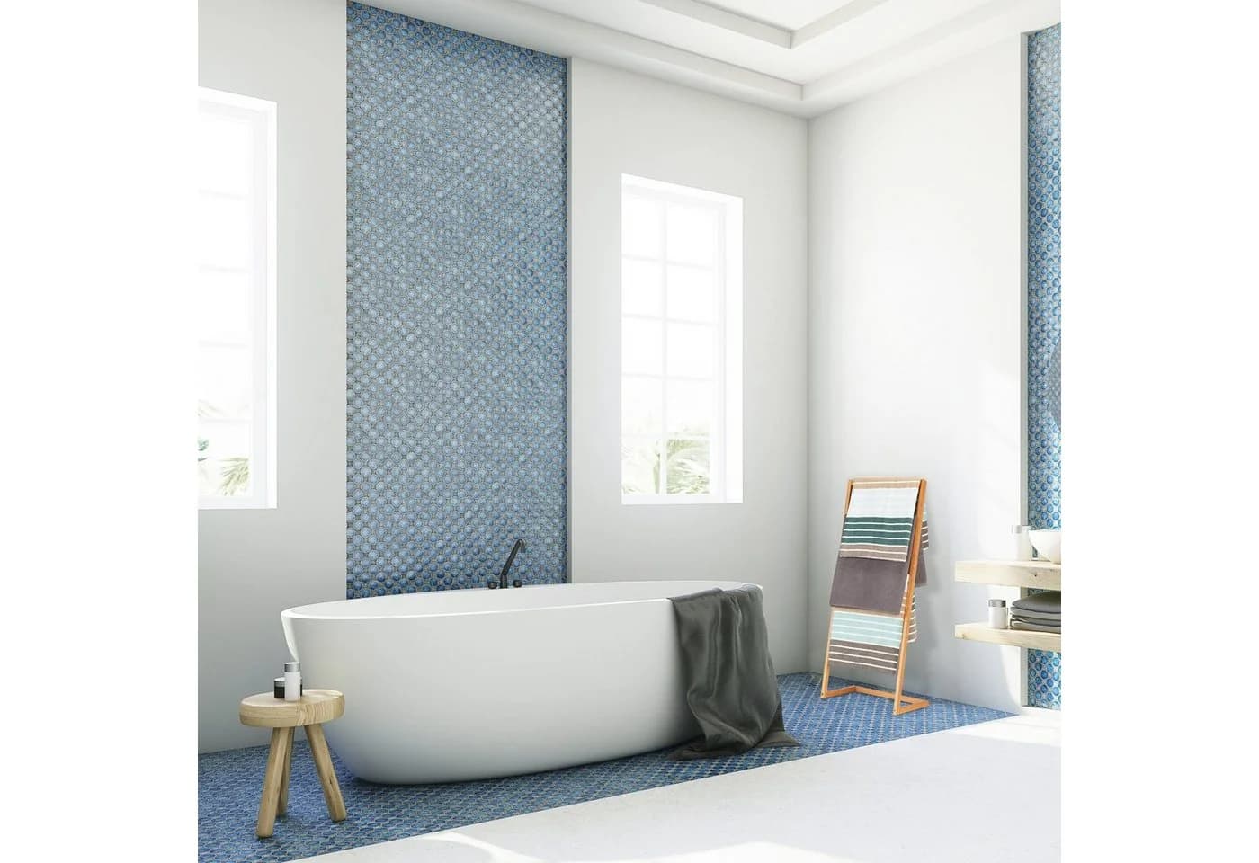 relaxdays Handtuchständer Bambus Freistehend 4 Stufen Natur - Bild 5
