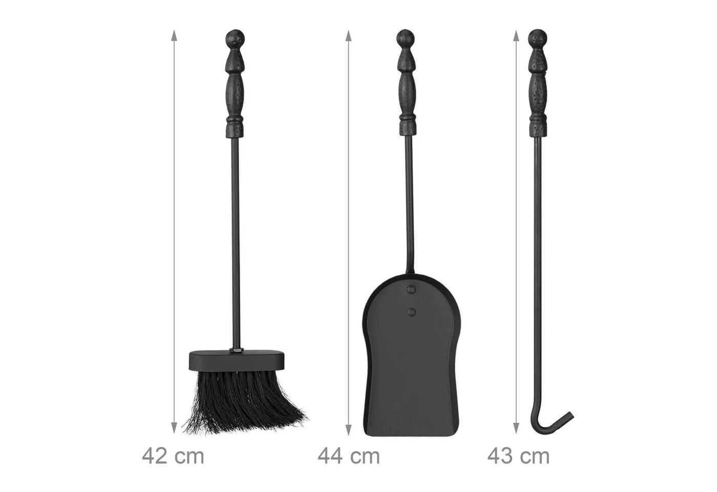 relaxdays Kamingarnitur Ritter Gusseisen 4-teilig Schwarz - Bild 5