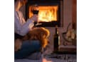 relaxdays Kaminholzkorb Schwarz Stahl mit Henkel Bild 3