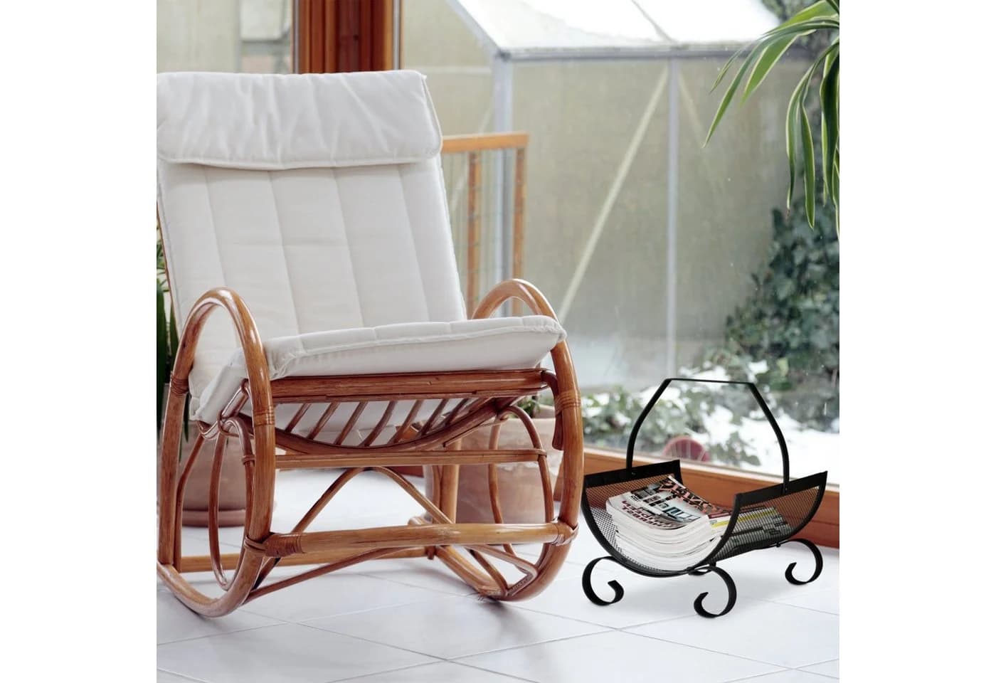 relaxdays Kaminholzkorb Schwarz Stahl mit Henkel - Bild 5