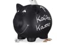 relaxdays Spardose Sparschwein zum Beschriften Schwarz Keramik Bild 2