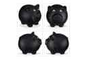 relaxdays Spardose Sparschwein zum Beschriften Schwarz Keramik Bild 4