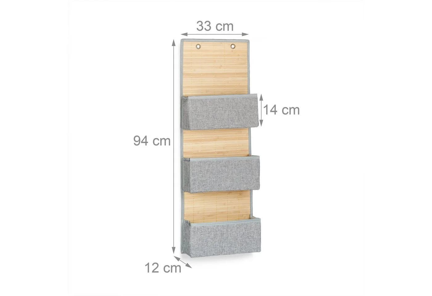 relaxdays Hängekorb 2er Set Wand & Tür Organizer Bambus