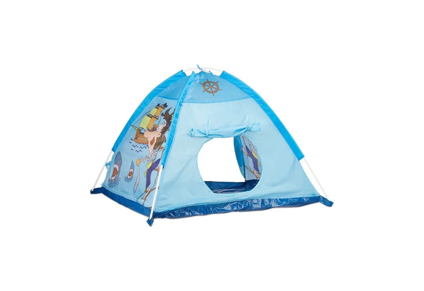 relaxdays Spielzelt Pirat in Blau - Kinderzelt mit 2 Luken - Bild 3