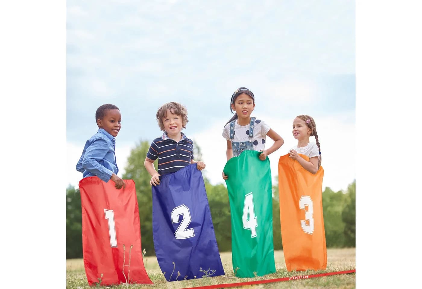 relaxdays Hüpfspielzeug Hüpfsäcke für Kinder 4er Set Bunt