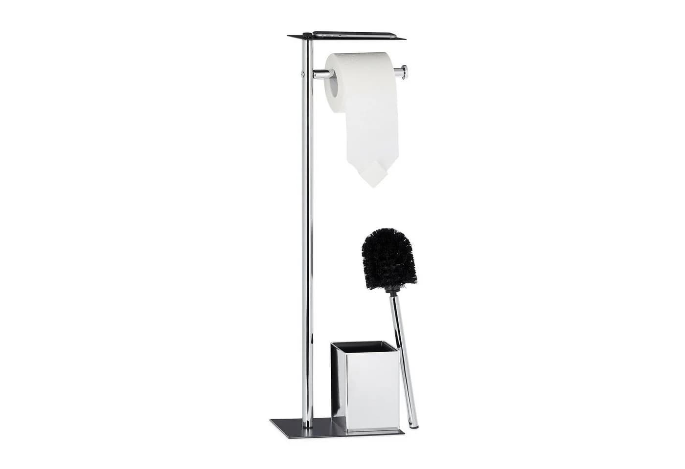 Moderne WC Garnitur aus Chrom und Schwarz - Bild 2