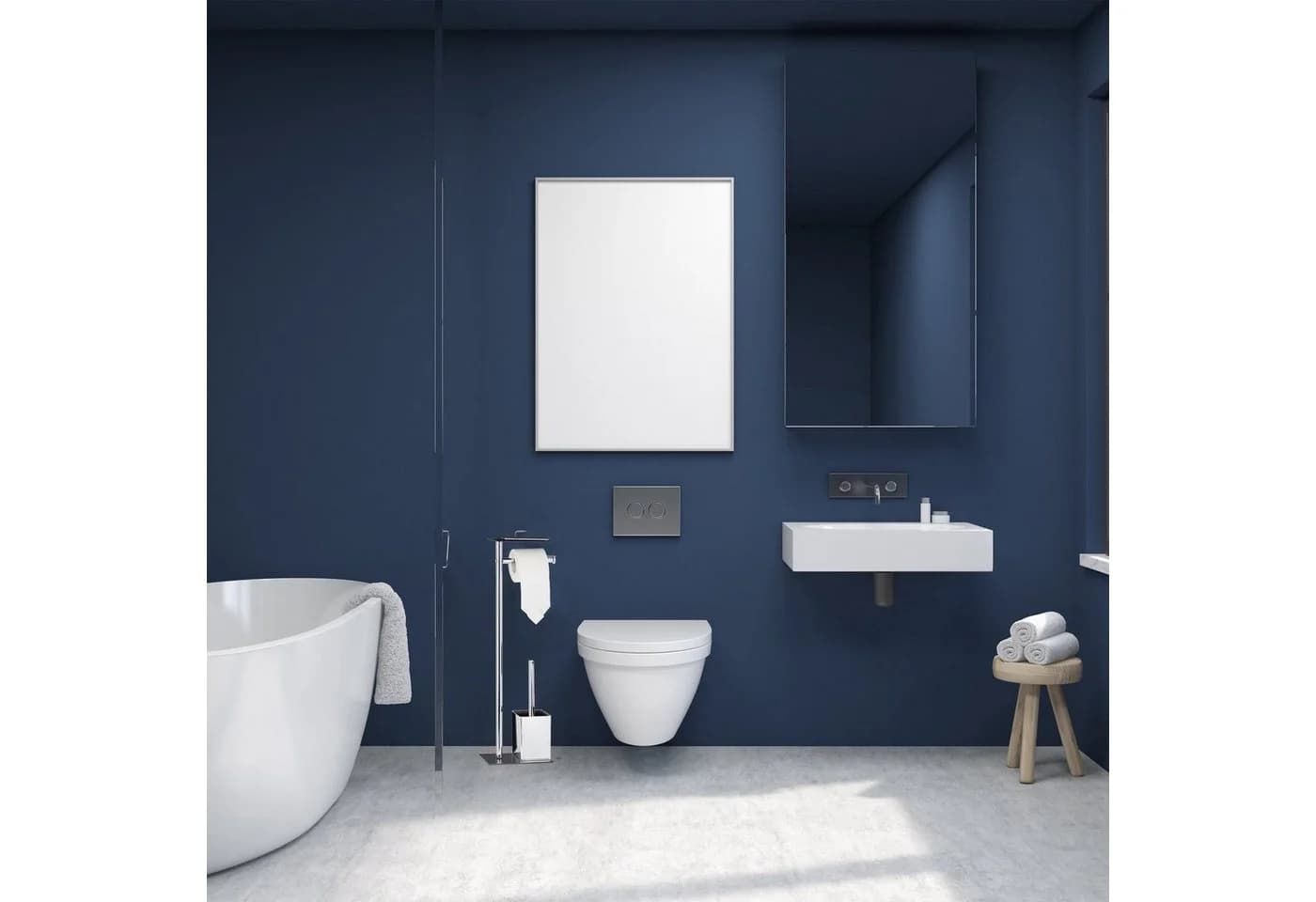 Moderne WC Garnitur aus Chrom und Schwarz - Bild 3