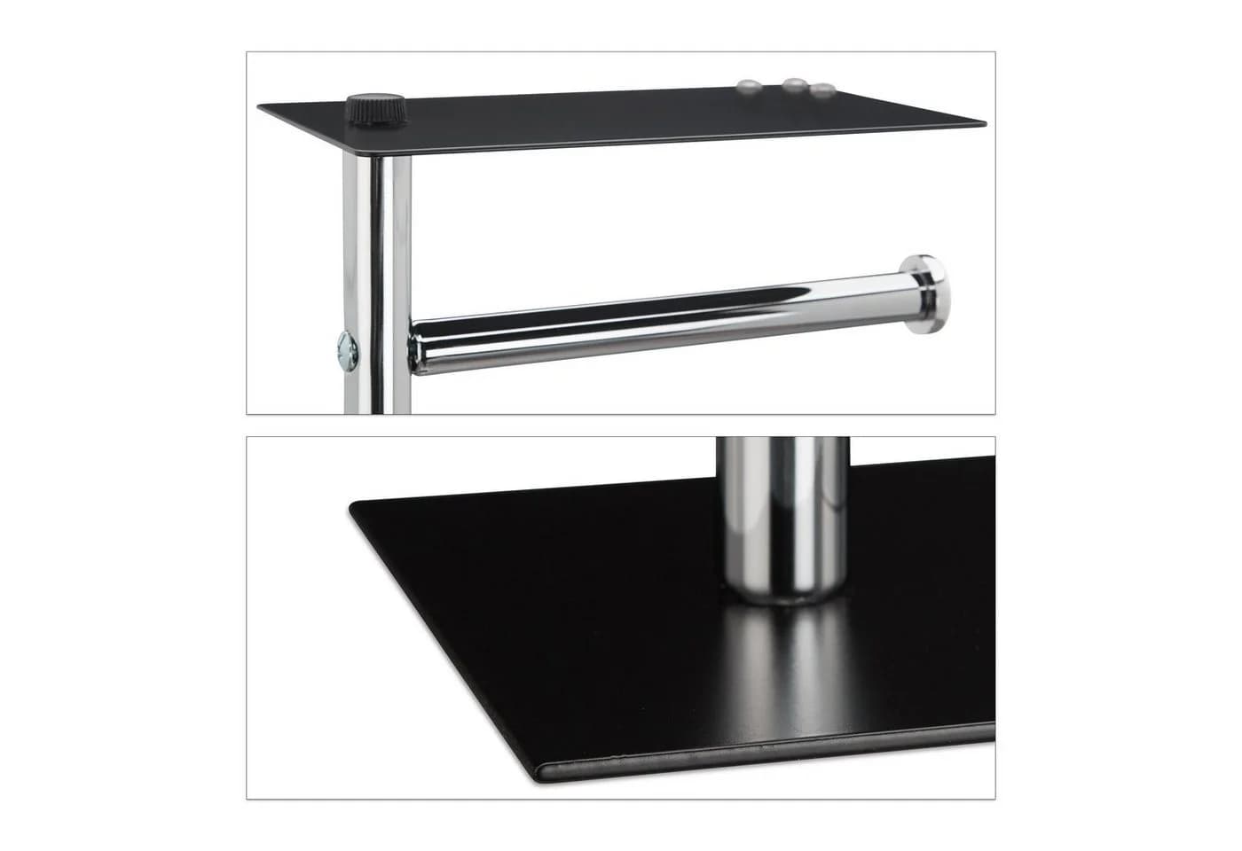 Moderne WC Garnitur aus Chrom und Schwarz - Bild 5