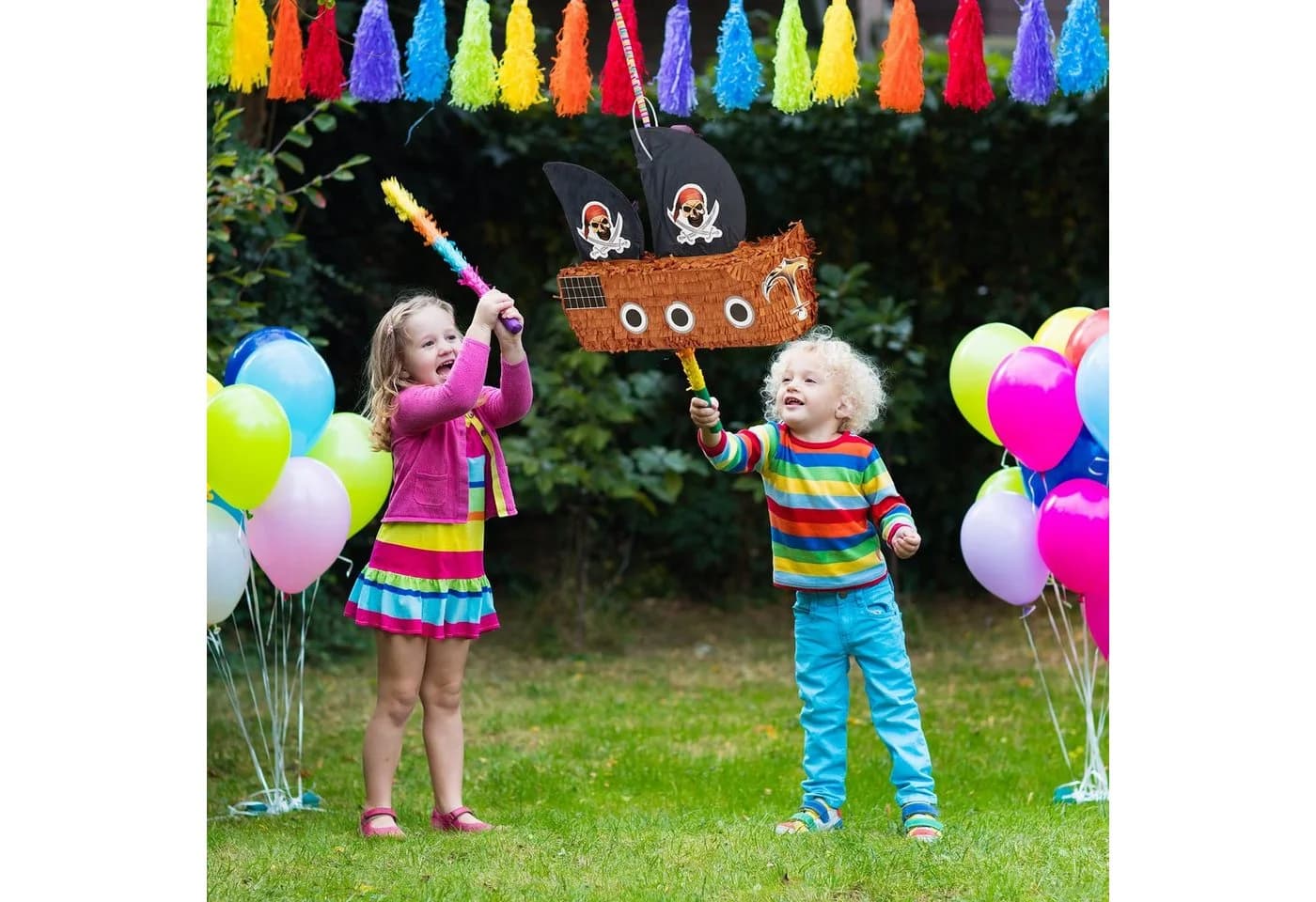 relaxdays Pinata Piratenschiff Braun/Schwarz - Bild 3