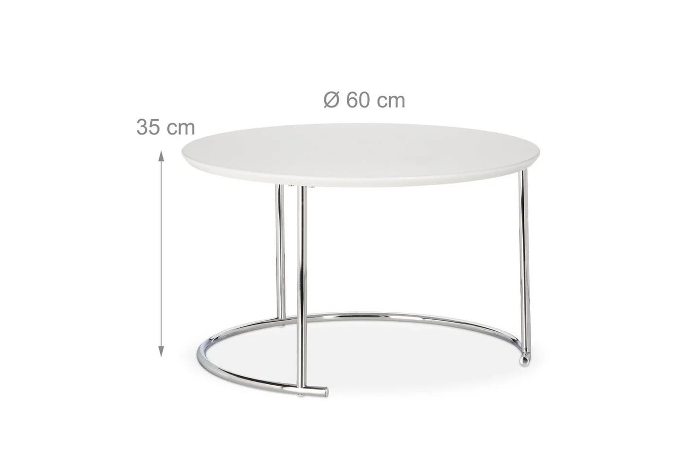 relaxdays Beistelltisch 2er Set Satztisch Weiß Silber