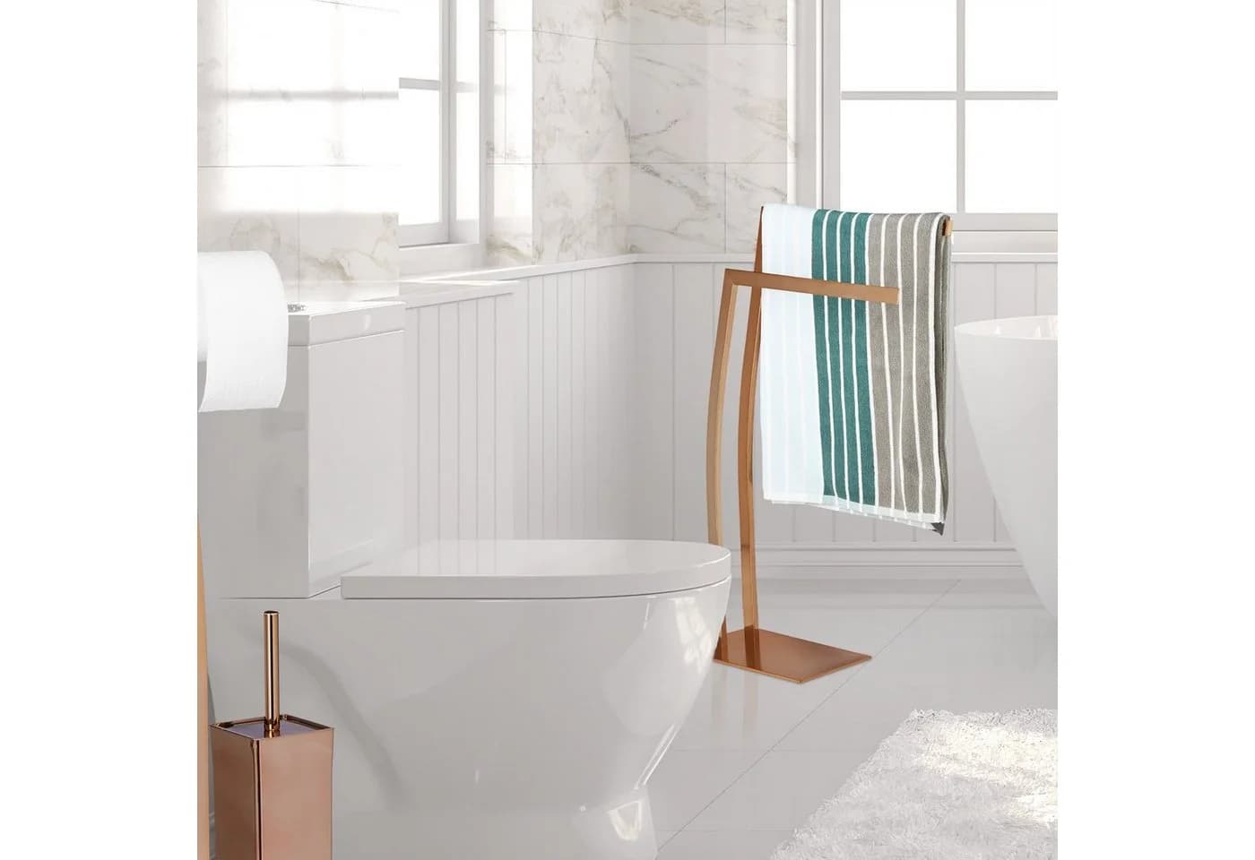 relaxdays Handtuchständer 2-tlg. BAdezimmerset WIMDO Kupfer - Bild 5