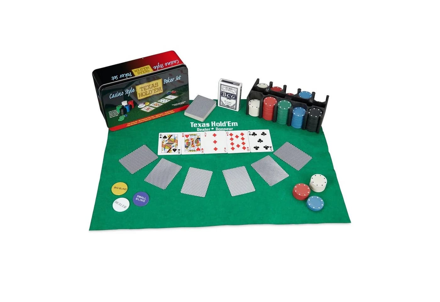 relaxdays Pokerset Groß 200 Chips Metallbox Bunt - Bild 2