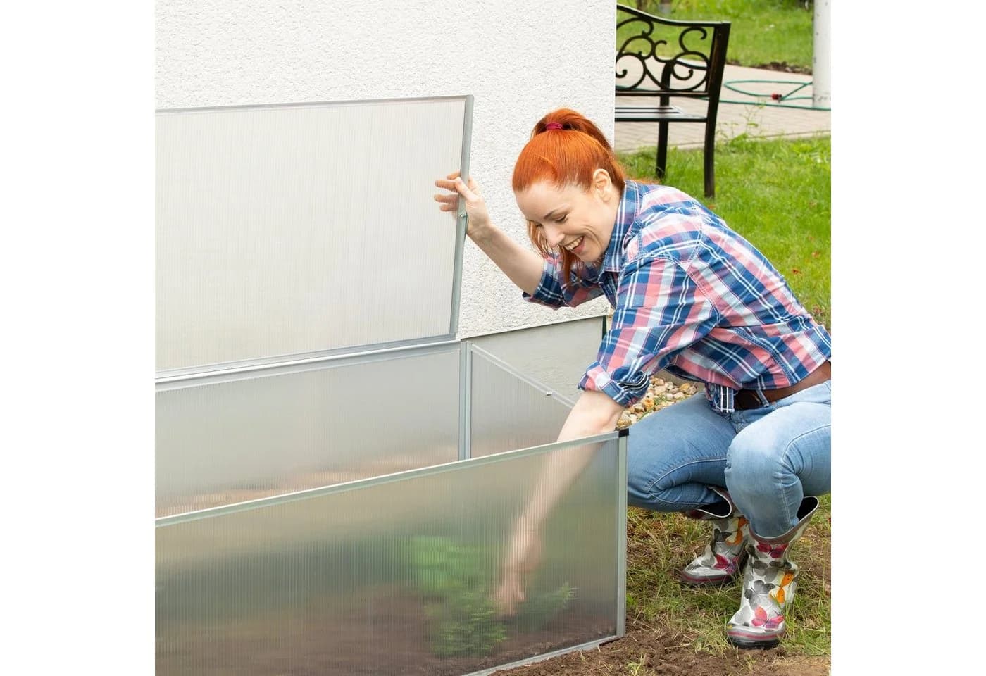 relaxdays Frühbeet Alu Transparent Stecksystem