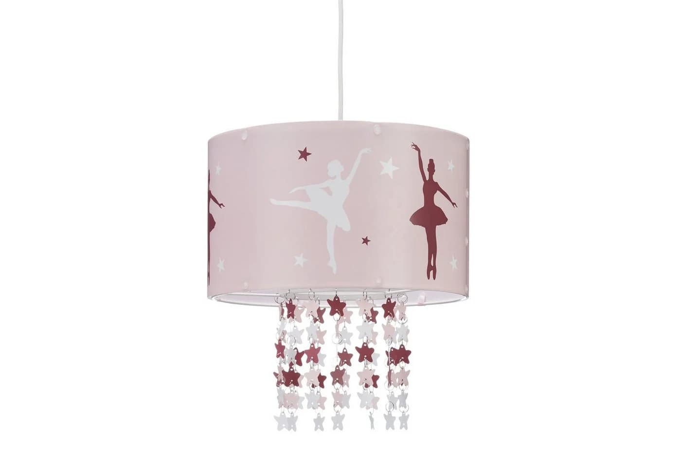 relaxdays Hängeleuchte Rosa mit Ballerina-Motiv und Sternen-Mobil - Bild 2