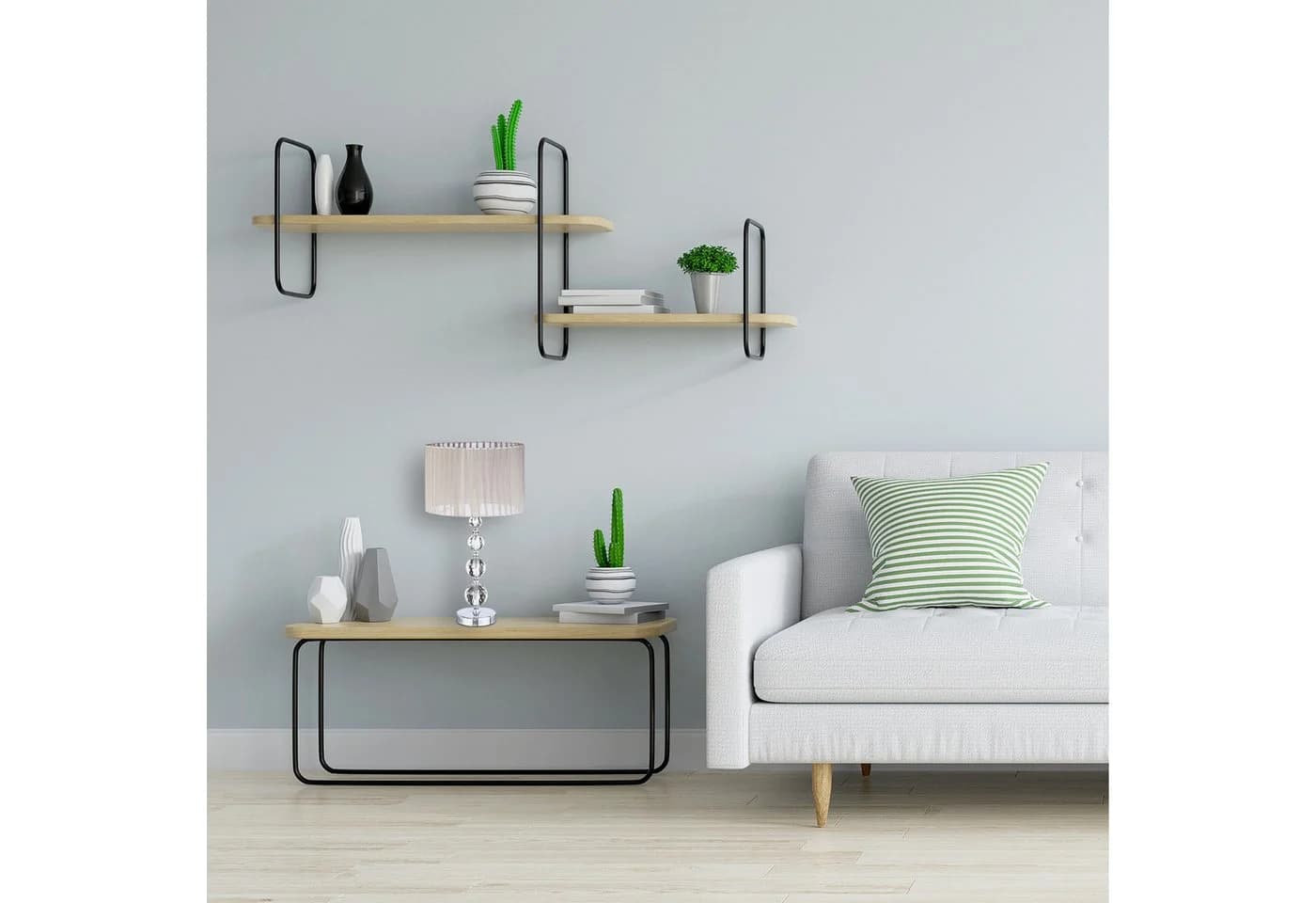 relaxdays Tischleuchte Nachttischlampe Kristall Silber/Grau - Bild 5
