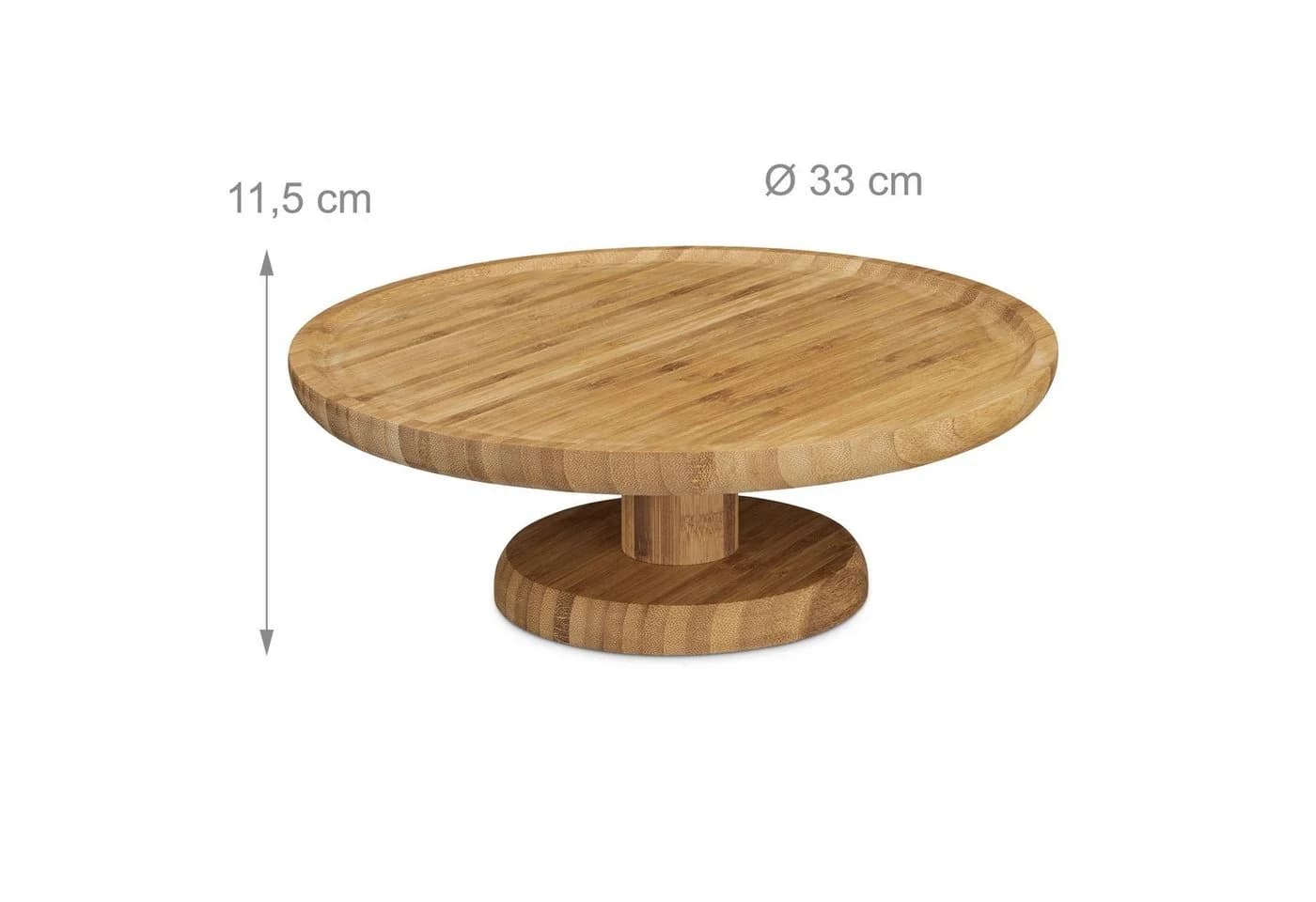 RELAXDAYS Tortenplatte Bambus 2-tlg. Ø 33 cm Braun