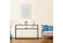 relaxdays Konsolentisch Schwarz mit Glasplatte und Ablage Bild 1