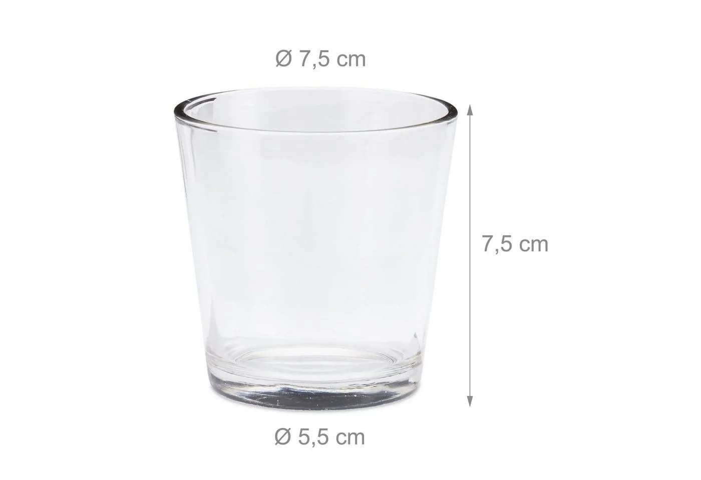 relaxdays Teelichthalter 12er Set Glas Klar Konisch - Bild 4