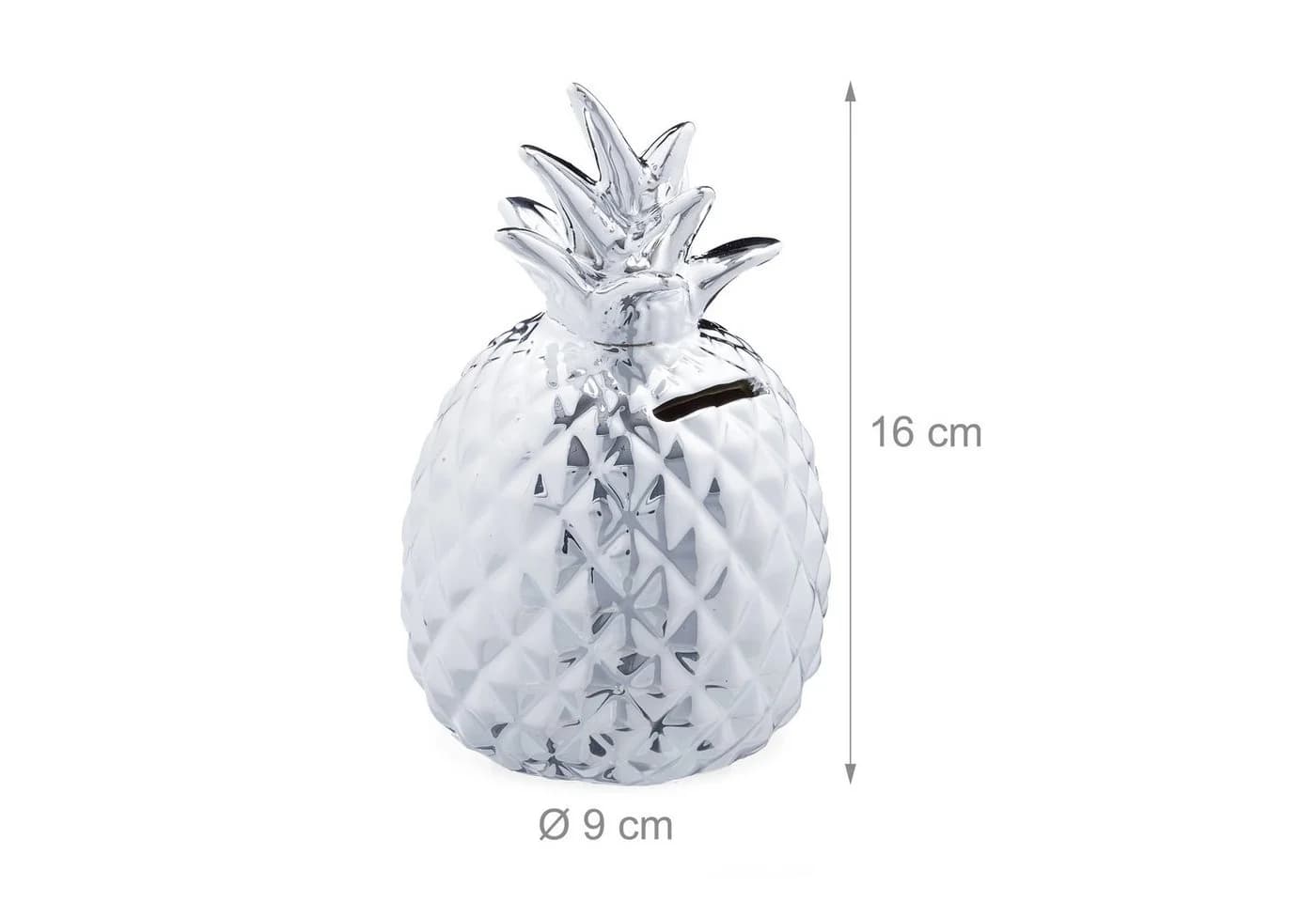 relaxdays Spardose Ananas Silber Keramik - Bild 4
