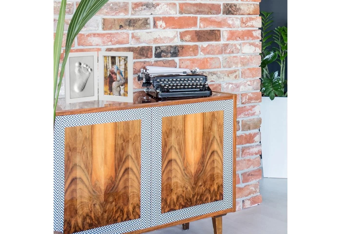 relaxdays Collagerahmen Babybilderrahmen mit Gipsabdruck Weiß - Bild 3