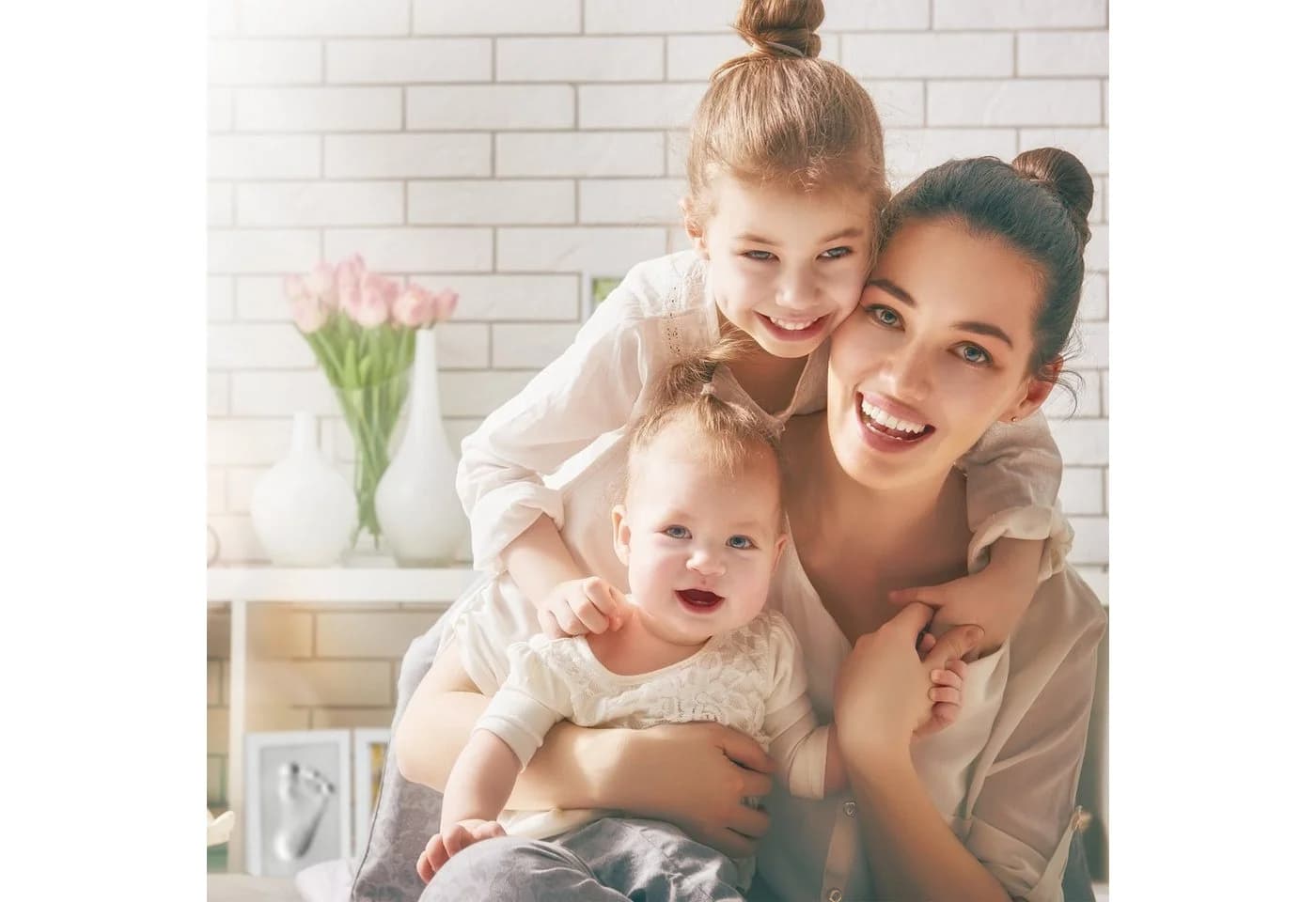 relaxdays Collagerahmen Babybilderrahmen mit Gipsabdruck Weiß - Bild 5