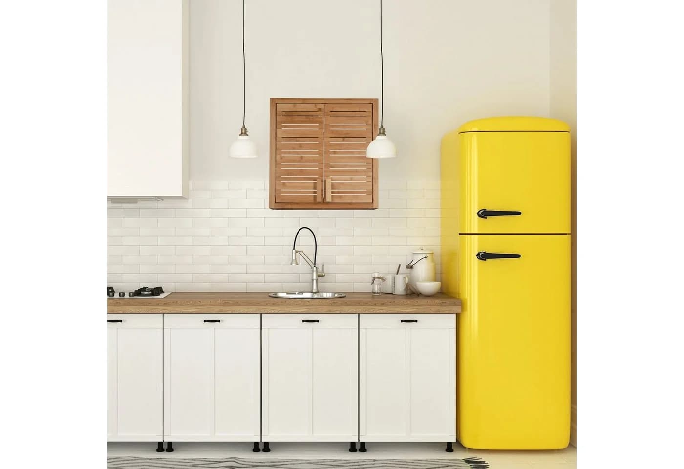 relaxdays Hängeschrank aus Bambus mit magnetischen Türen - Bild 3