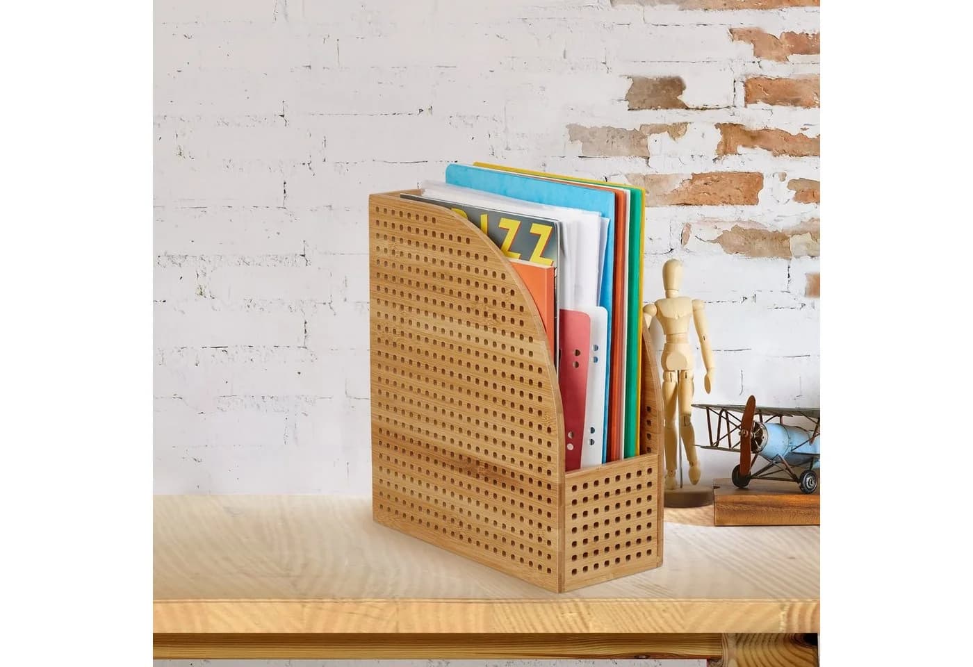 relaxdays Organizer Stehsammler Bambus A4 Braun - Bild 3