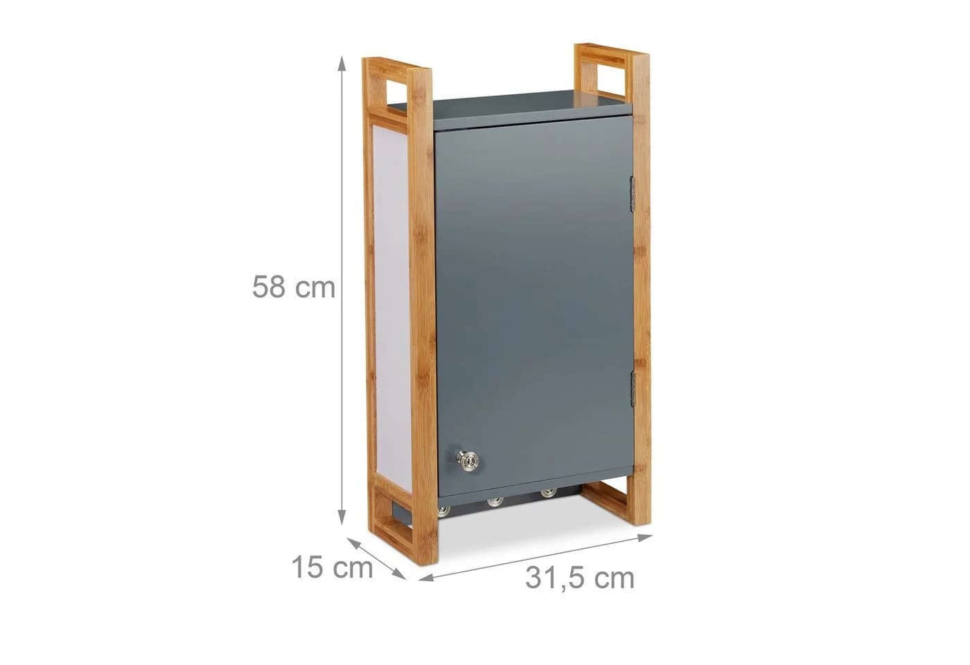 relaxdays Hängeschrank Bad grau mit 3 Haken - Bild 4