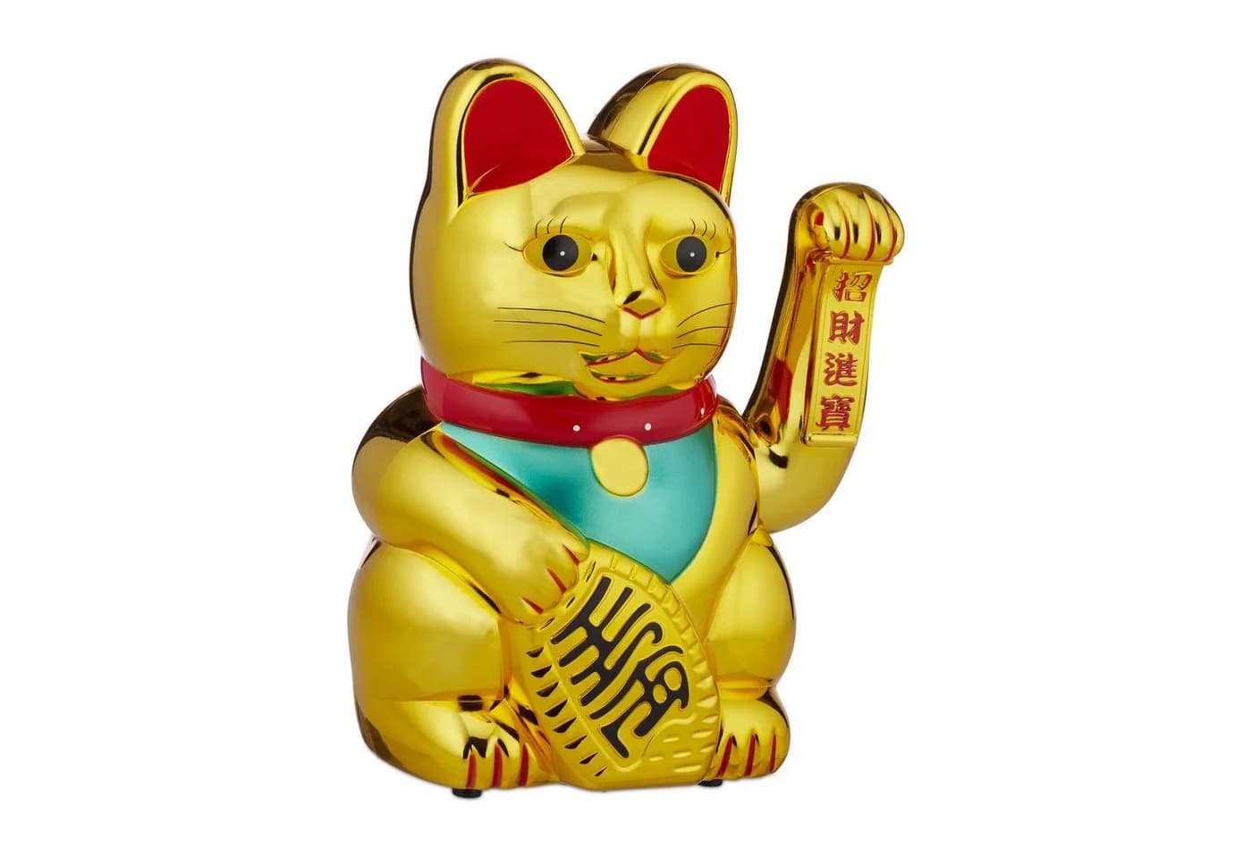 relaxdays Winkekatze XL Gold Batteriebetrieben Glücksbringer - Bild 2