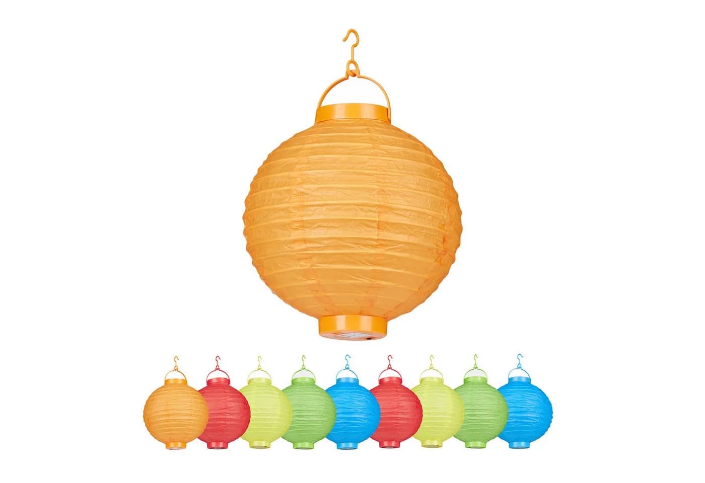 relaxdays LED Lampion Set 10-tlg. Bunt Papier - Bild 2