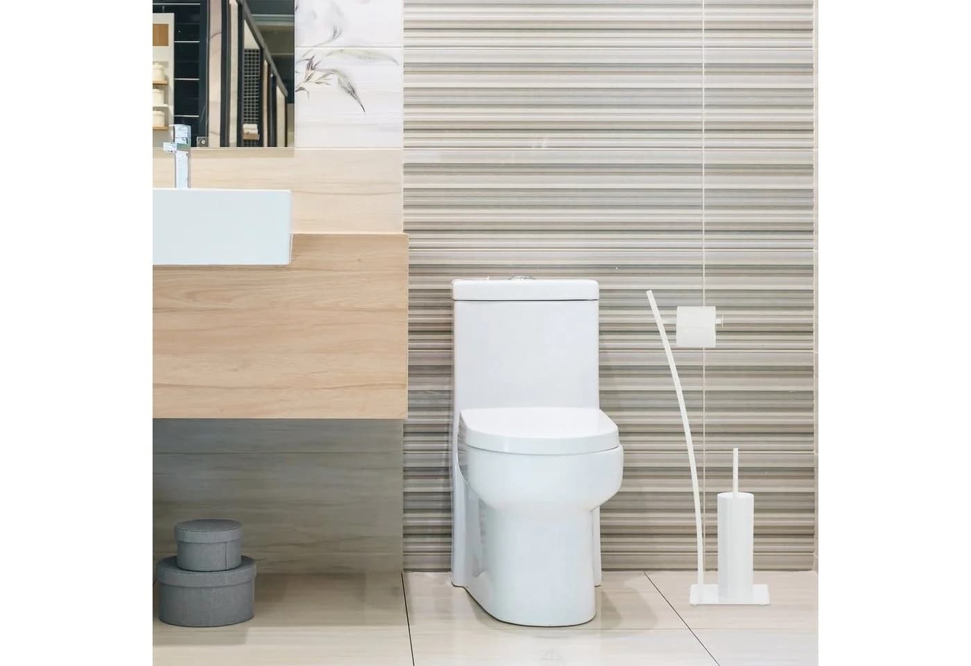 relaxdays Toilettenpapierhalter WC-Set Weiß
