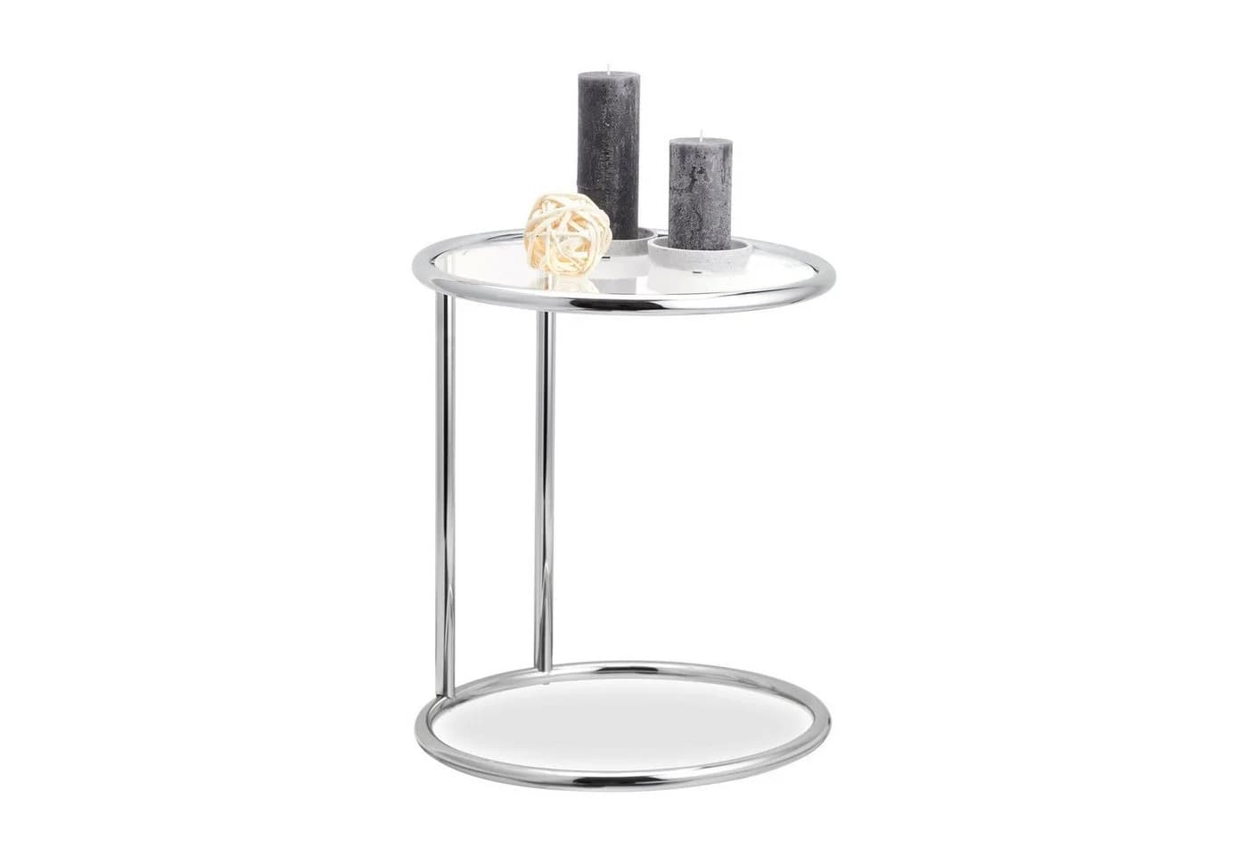 relaxdays Beistelltisch rund Glas Edelstahl Silber - Bild 2