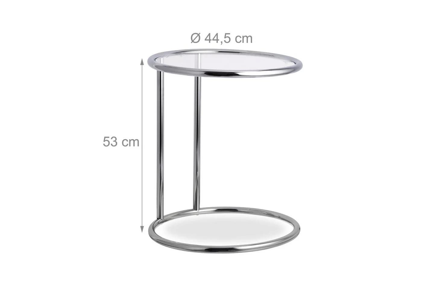 relaxdays Beistelltisch rund Glas Edelstahl Silber - Bild 4