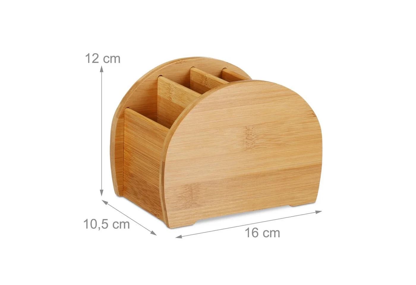 relaxdays Stiftehalter Organizer Bambus 4 Fächer Natur - Bild 4