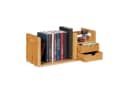 relaxdays Schreibtisch Organizer Bambus mit 2 Schubladen und ausziehbarem Regal Bild 2