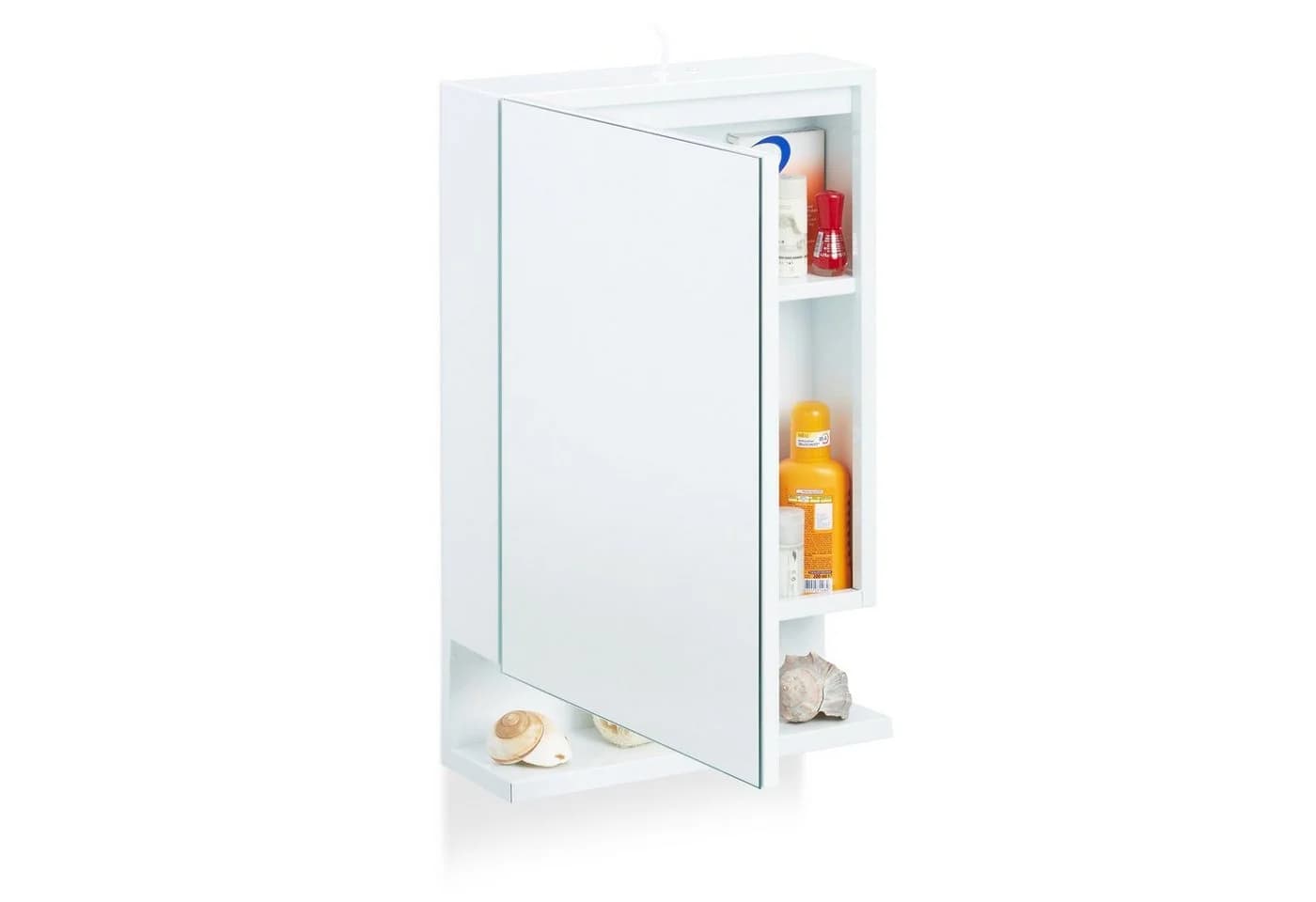 relaxdays Badezimmerspiegelschrank mit Steckdose Weiß - Bild 2