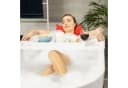 relaxdays Badewannenablage Weiß ausziehbar Bambus Bild 3