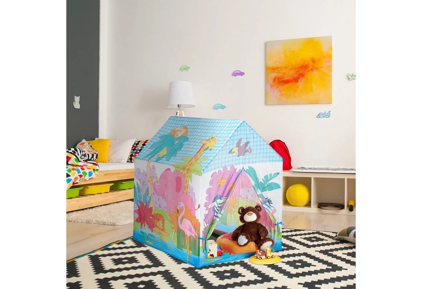 relaxdays Spielzelt Dschungel Bunt mit Tiermotiven - Bild 5