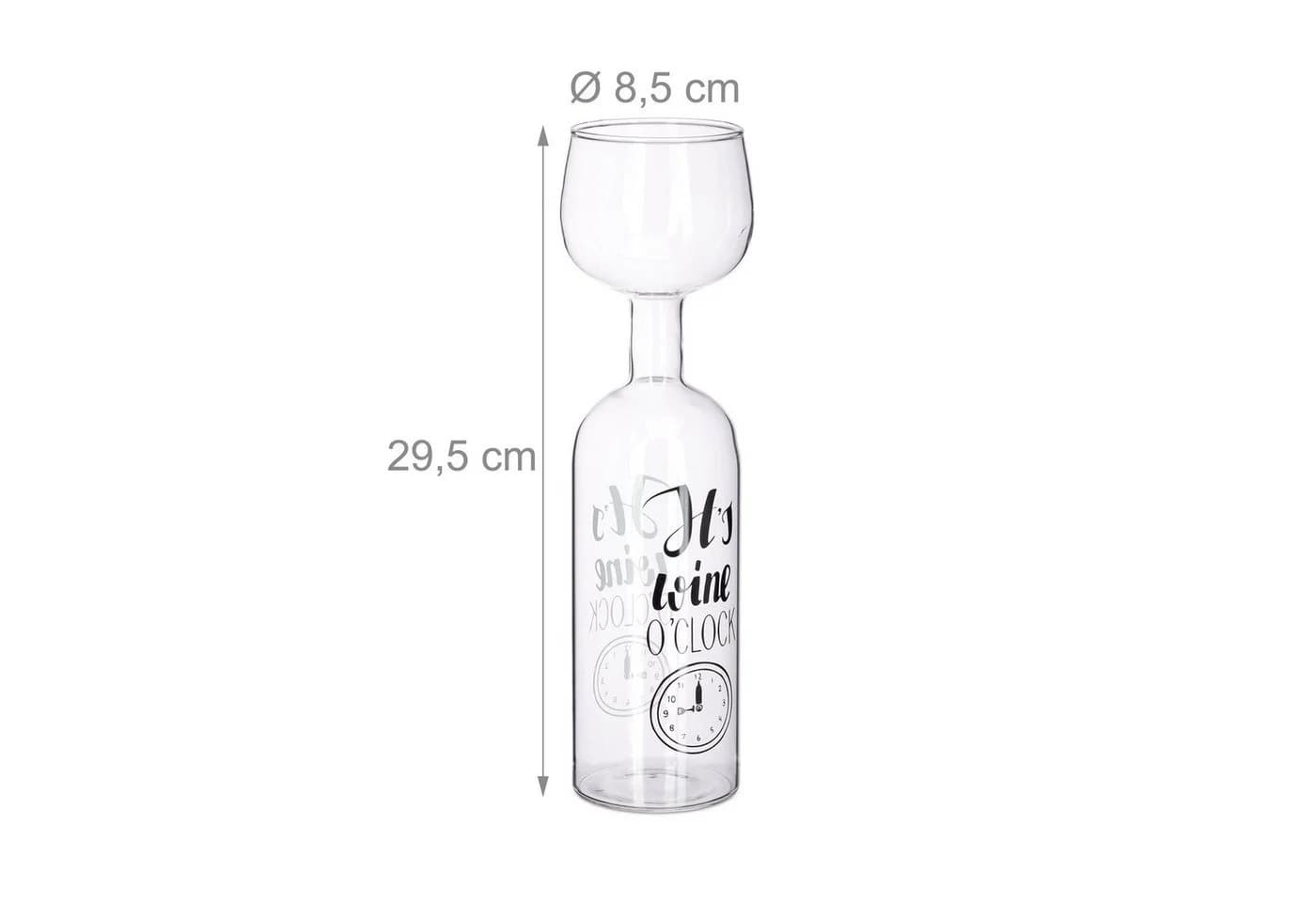 relaxdays Weinglas Weinflasche Glas Aufsatz 750 ml Transparent - Bild 4