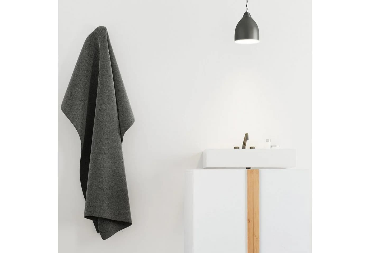 relaxdays Waschbeckenunterschrank Weiß mit Siphon-Aussparung - Bild 3