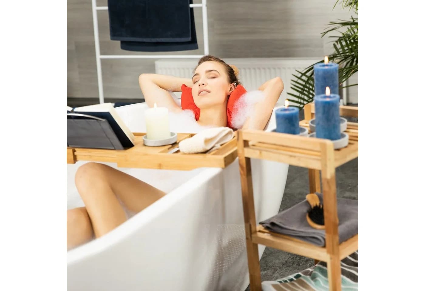 RELAXDAYS Badewannenablage & Serviertablett 2in1 Bambus - Bild 3