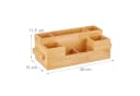 relaxdays Besteckhalter Bambus mit Serviettenfach - Natur Bild 4