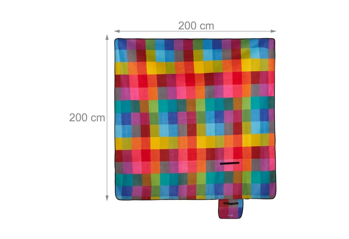 relaxdays Picknickdecke bunt kariert Fleece Outdoor 200x200 cm - Bild 4