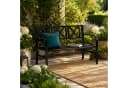relaxdays Gartenbank aus Metall - Schwarz - 127x81x56 cm Bild 1