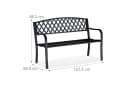 relaxdays Gartenbank Metall Schwarz Flechtmuster 2-Sitzer Bild 4